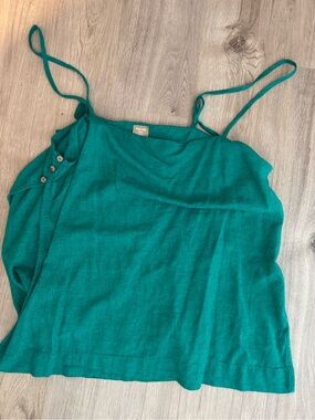 Free People Teal Green Spaghetti-Strap Camisole